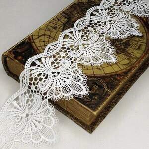 (1м) Кружево макраме Sindtex 10см Цвет - Белый (М729-101-001) (1м) Кружево макраме Sindtex 10см Цвет - Белый (М729-101-001)