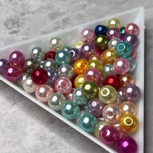 (20 грамм) Жемчуг бусины пластик Ø6 мм - Микс (20 грамм) Жемчуг бусины пластик Ø6 мм - Микс