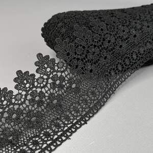 (52-727-25-002) Кружево макраме 9 см - черный (52-727-25-002) Кружево макраме 9 см - черный