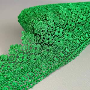 (52-727-25-019) Кружево макраме 9 см - зеленый (52-727-25-019) Кружево макраме 9 см - зеленый