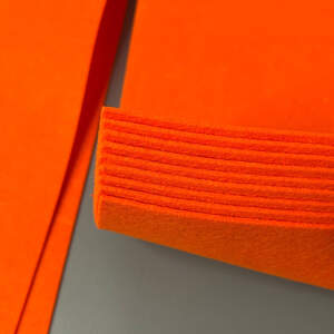 2 мм - Фетр плотный, 40х60 см, цвет - оранж неон 64