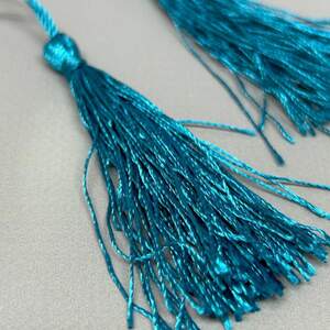 Декоративные кисточки для рукоделия 13 см - бирюзовые