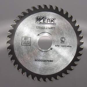 Диск пильный 125х22.23 мм 40 зуб. по дереву Werk 36095