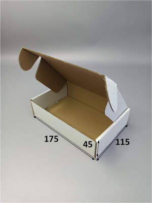 Картонная коробка самосборная 175 х 115 х 45 мм белый/бурый 10шт