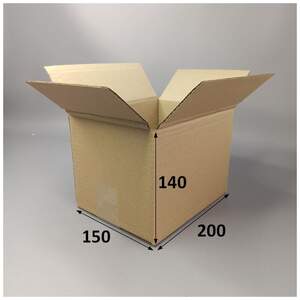 Картонная коробка четырехклапанная 200 х 150 х 140 мм бурый 10шт