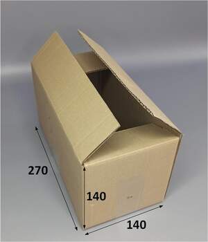 Картонная коробка четырехклапанная 270 х 140 х 140 мм бурый 10шт Картонная коробка четырехклапанная 270 х 140 х 140 мм бурый 10шт