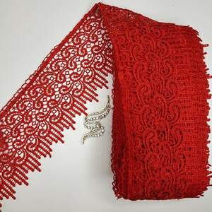 Кружево макраме Sindtex 10см (13м) Цвет - Красный (36-SF-3998-7)