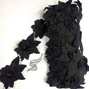 Кружево макраме Sindtex 8,5см (9м) Цвет - Черный (43-HL1451-3) Кружево макраме Sindtex 8,5см (9м) Цвет - Черный (43-HL1451-3)