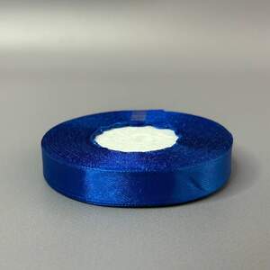 Лента атласная 1,2 см рулон 22 м - синий