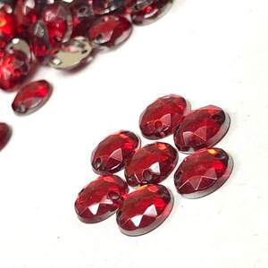 Полубусины пришивные граненые 8 мм, 20 г/уп цвет - красный