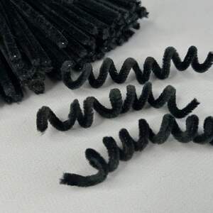 Пушистая проволока (синель) 30см - черный Пушистая проволока (синель) 30см - черный