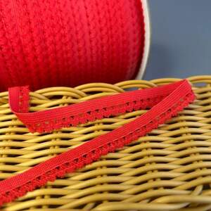 Резинка ажурная, отделочная 11мм - красная #1