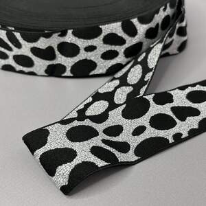 Резинка поясная 3,8 см люрекс лео серебро