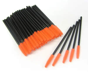 Силиконовые щеточки для наращивания ресниц Оранжевые, 10шт