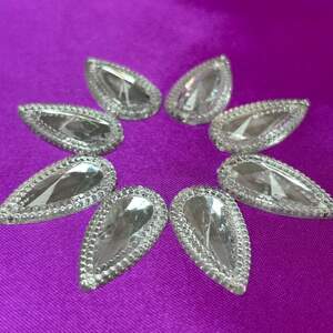 Стразы акриловые пришивные 16х30мм, серебро Стразы акриловые пришивные 16х30мм, серебро