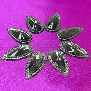 Стразы акриловые пришивные 16х30мм, серый Стразы акриловые пришивные 16х30мм, серый