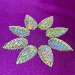 Стразы акриловые пришивные 16х30мм, хамелеон рефленый Стразы акриловые пришивные 16х30мм, хамелеон рефленый