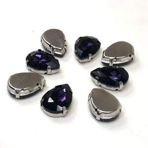 Стразы в цапах 13х18 мм (стекло) Капля, аметистовый