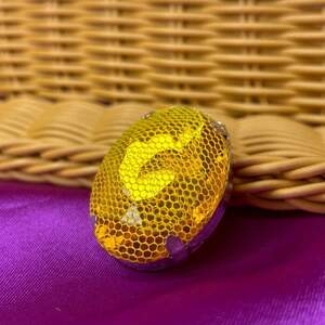 Стразы в цапах пришивные, овальные 30х40 мм - желтый