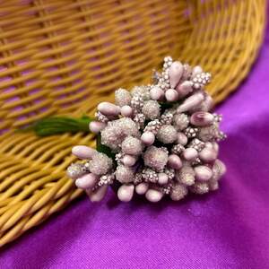 Тычинки в букете на ветке 8,5 см - пудровый Тычинки в букете на ветке 8,5 см - пудровый