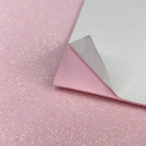 Фоамиран с глиттером клеевая основа 1,6 мм, 1 лист А4 - нежно розовый