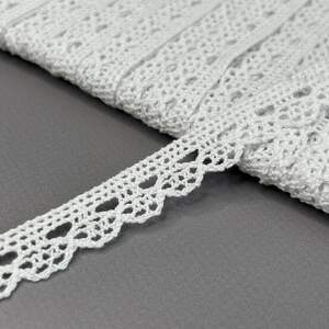 Хлопковое кружево 1,5 см (лен) - Белое (#8371-01) Хлопковое кружево 1,5 см (лен) - Белое (#8371-01)