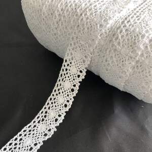 Хлопковое кружево 2,5 см (лен) - Белое (М5048-1) Хлопковое кружево 2,5 см (лен) - Белое (М5048-1)