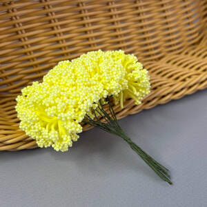Цветок гипсофилы из пенопласта 8 см - желтый