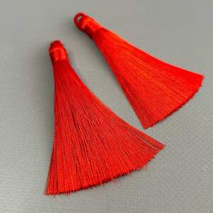 Шелковые кисти для сережек 8 см - красный Шелковые кисти для сережек 8 см - красный