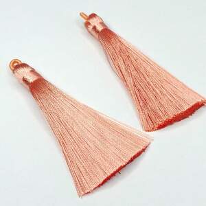 Шелковые кисти для сережек 8 см - персиковый Шелковые кисти для сережек 8 см - персиковый