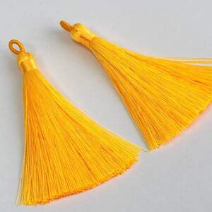 Шелковые кисти для сережек 9 см - желтый Шелковые кисти для сережек 9 см - желтый