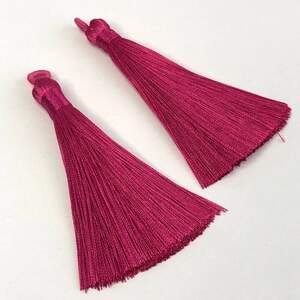 Шелковые кисти для сережек 9 см - малиновый Шелковые кисти для сережек 9 см - малиновый