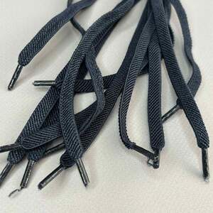 Шнурок для обуви резиновый плоский 100 см длина, Ø 7 мм - синий темный