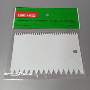 Шпатель-скребок пластиковый кондитерский двухсторонний зубчастый 14 х 8,5 см