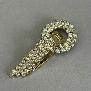 Шубная застежка-клипса 6см, Ø 2,5см со стразами - золото (#9508) Шубная застежка-клипса 6см, Ø 2,5см со стразами - золото (#9508)