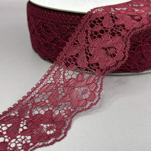 Кружево гипюровое 6 см - бордо (#11)