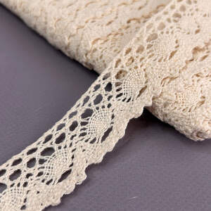 Хлопковое кружево 3 см (лен) - Бежевое (#5887-13) Хлопковое кружево 3 см (лен) - Бежевое (#5887-13)
