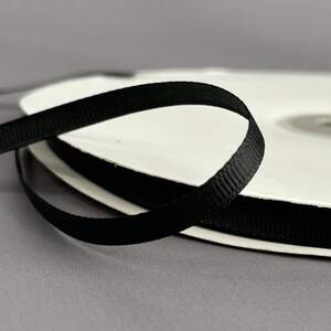 Черная - 7 мм лента репсовая 1м Черная - 7 мм лента репсовая 1м