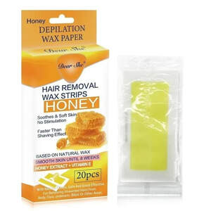 Восковые полоски для депиляции тела с медом Dear She, 20 шт