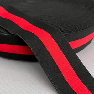 Резинка поясная двухсторонняя 5 см черная с красным