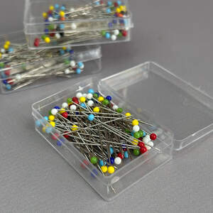 Булавки портновские с стеклянной головкой 0.6х38 мм - 100 шт