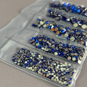 Набор страз для дизайна и декора холодной фиксации -1000 шт синий