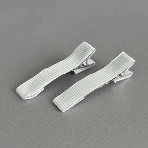 (10 шт) Заколка-заготовка уточка с репсовой лентой 4,7 см - белый (10 шт) Заколка-заготовка уточка с репсовой лентой 4,7 см - белый