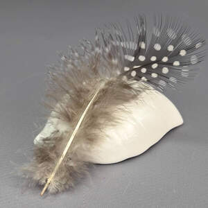 Перья куриные для рукоделия 5-10 см, 50шт - серый