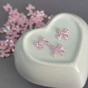 Полубусины Бантики 11 мм, 10 гр/уп - розовый с покрытием АВ