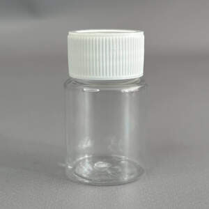 Флакон пластиковый с крышкой Ø26 мм, h -50 мм, объем - 15 мл - прозрачный