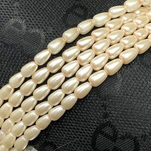 Жемчуг стеклянный Майорка капля 4,5х6,5мм 120шт, цвет - айвори Жемчуг стеклянный Майорка капля 4,5х6,5мм 120шт, цвет - айвори