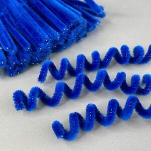 Пушистая проволока (синель) 30см - синий электрик Пушистая проволока (синель) 30см - синий электрик