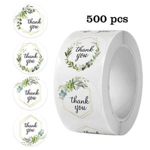 Наклейки на бобине Thank you 2,5 см, в рулоне 500 шт