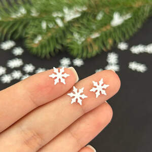 9мм Пайетка снежинка 5г - белая